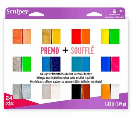 Sculpey Premo + Souffl&eacute; Multipack, 24 x 28 g &ndash; foto van polymeerklei