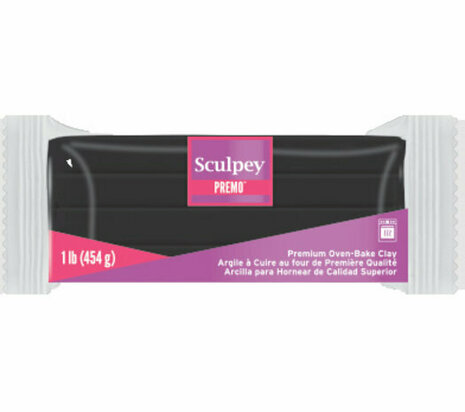 Sculpey Premo -- Black 454 g &ndash; foto van polymeerklei