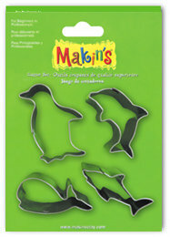 Stainless Steel Cutter Set Sea Animals 4 PC Set &ndash; foto van mallen