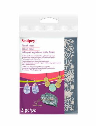 Sculpey Silk Screens -- Florals &ndash; foto van polymeerklei