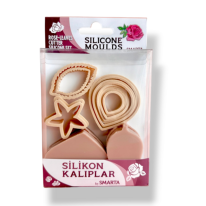 Smarta Silicone Mold - Flowers : Rose & Leave &ndash; foto van siliconen mal