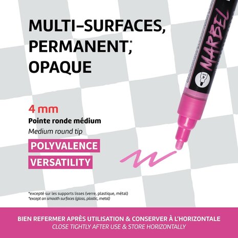 MARBEL set 6 markers univ 4mm pastel