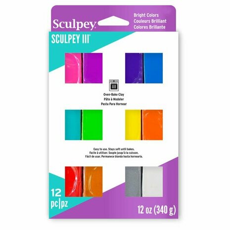 Sculpey III   12 Piece Brights Multi-pack &ndash; foto van polymeerklei