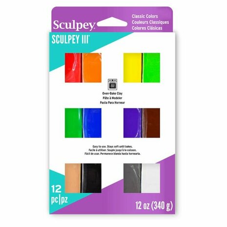 Sculpey III  12 piece Classic Colors Multi-pack &ndash; foto van polymeerklei