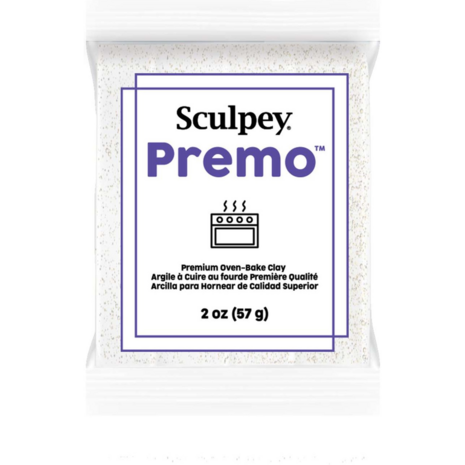 Sculpey Premo -- Frost White Glitte foto van polymeerklei